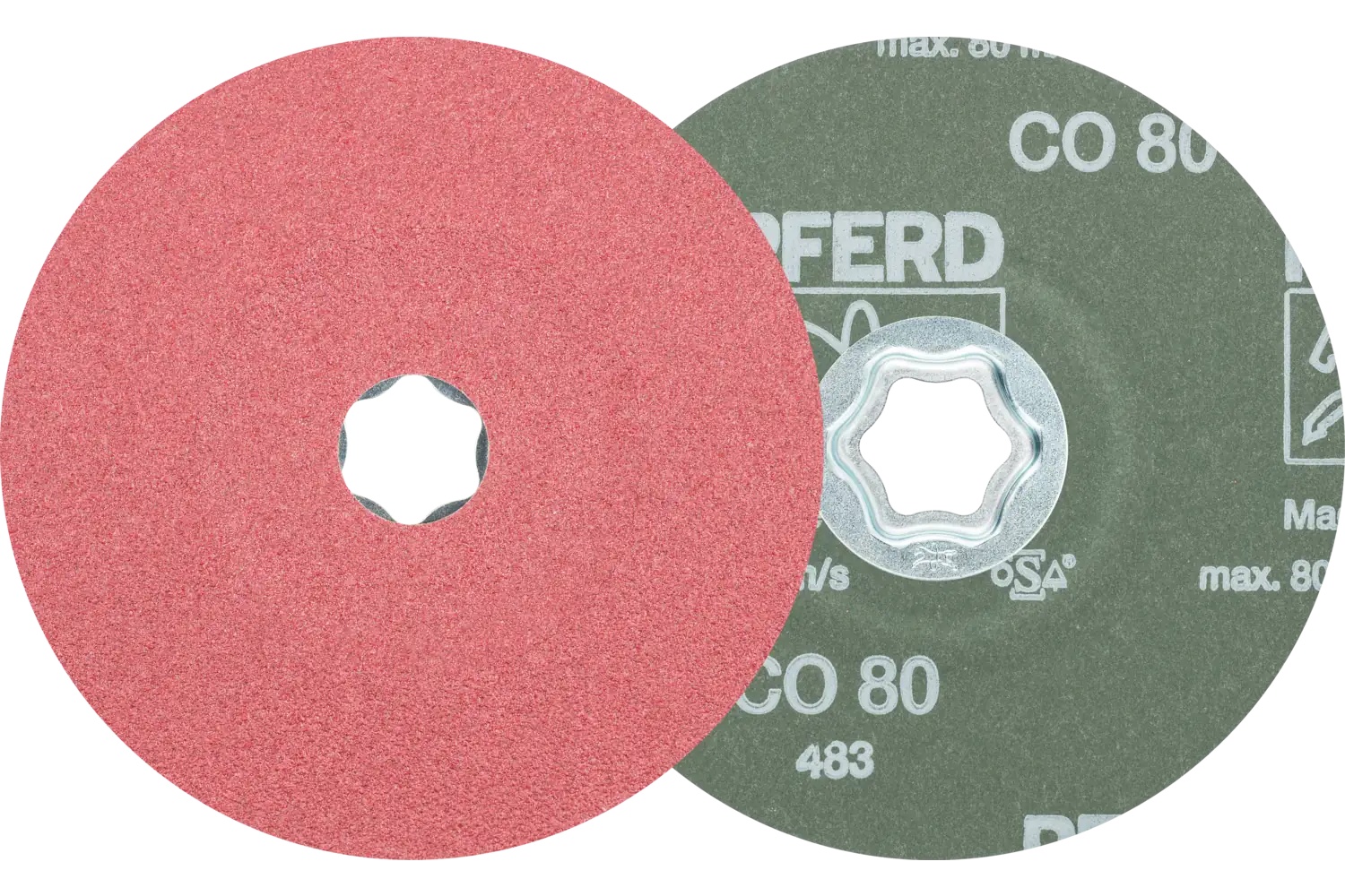 Picture of Pferd Combiclick® Fiber Disc, 5" Dia, 80 Grit, Ceramic oxide